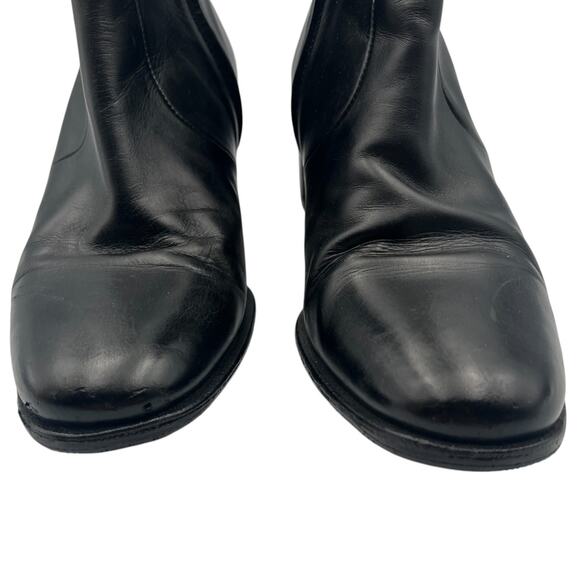 Hermes Vintage Side Zip Block Heel Leather Ankle Boots Black Size 36 / 6 - Picture 6 of 10